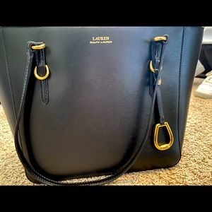ralph lauren black leather purse authentic